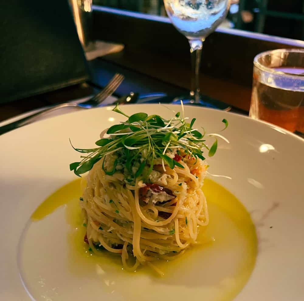 Crab Spaghettini at Hugo's Manly