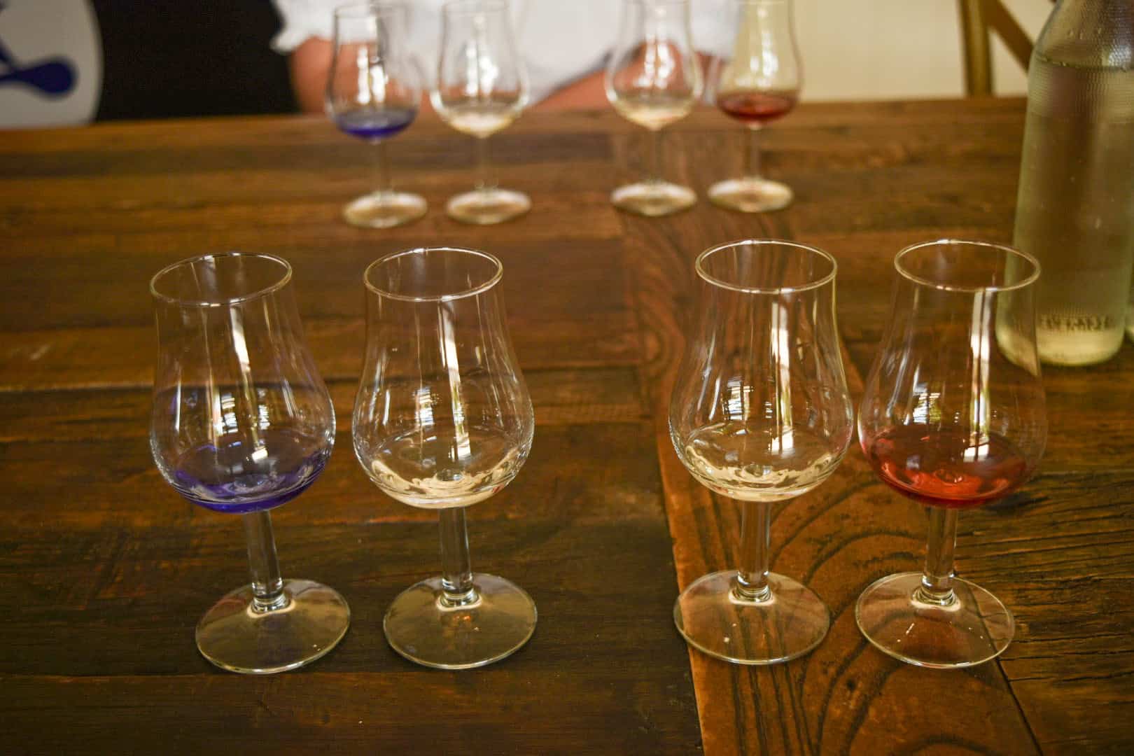 Colourful gins at Husk Distillery