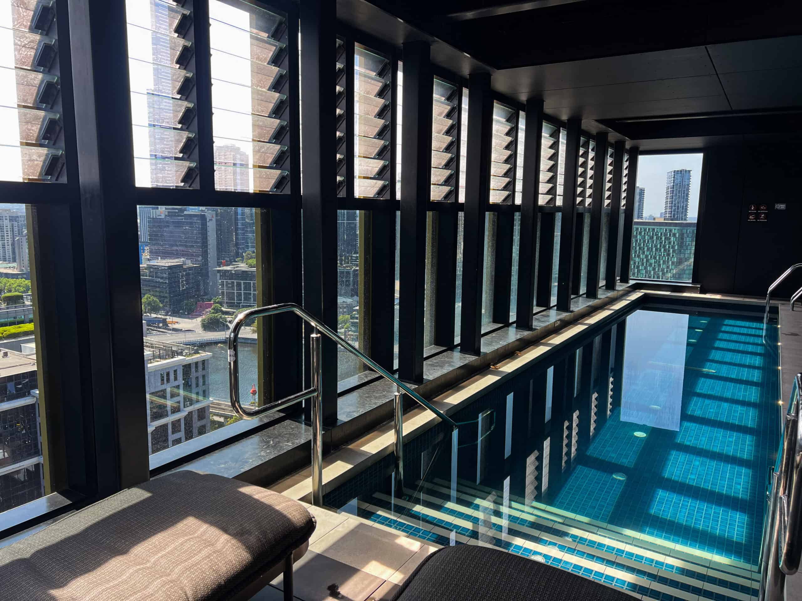 The rooftop pool at Quincy Hotel Melbourne
