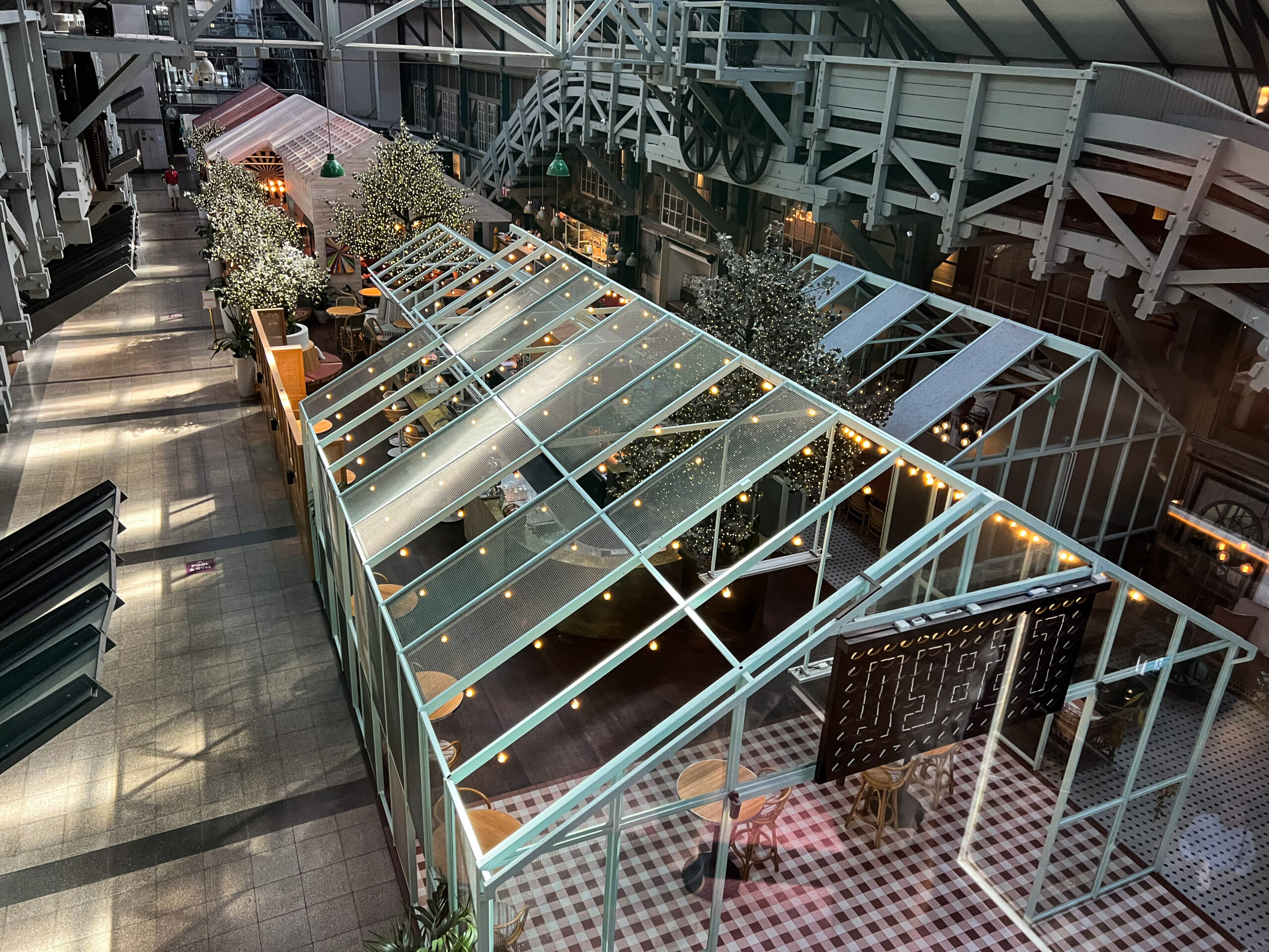 A glasshouse bar and restaurant