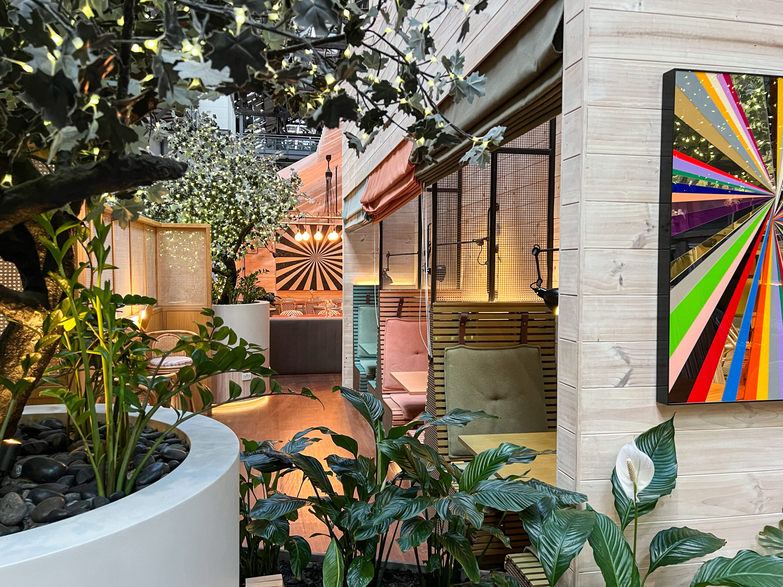 A colourful bar and restaurant