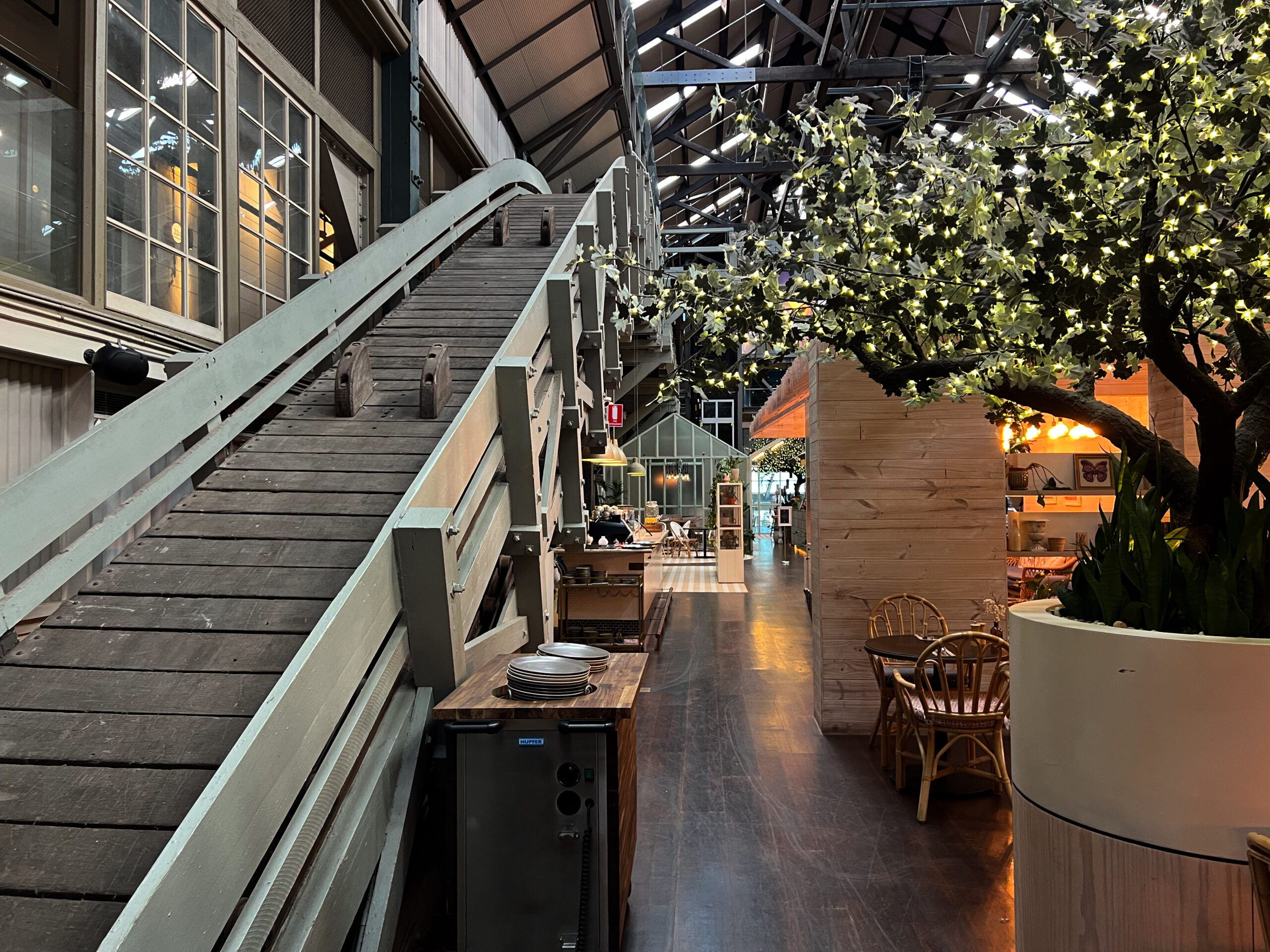 Old machinery blends with colourful decor at Ovolo Woolloomooloo