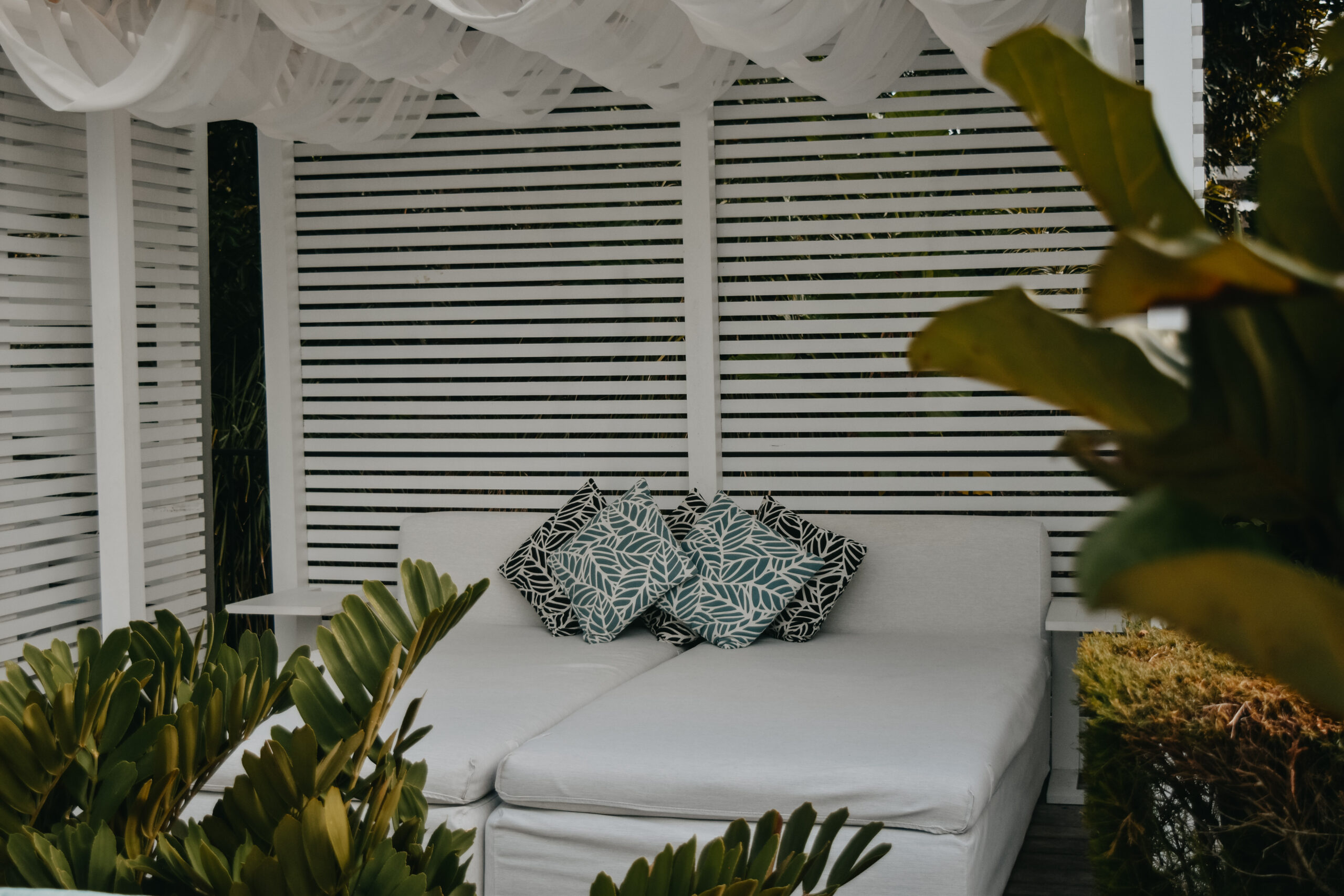 sun loungers and daybeds at the adults only pool