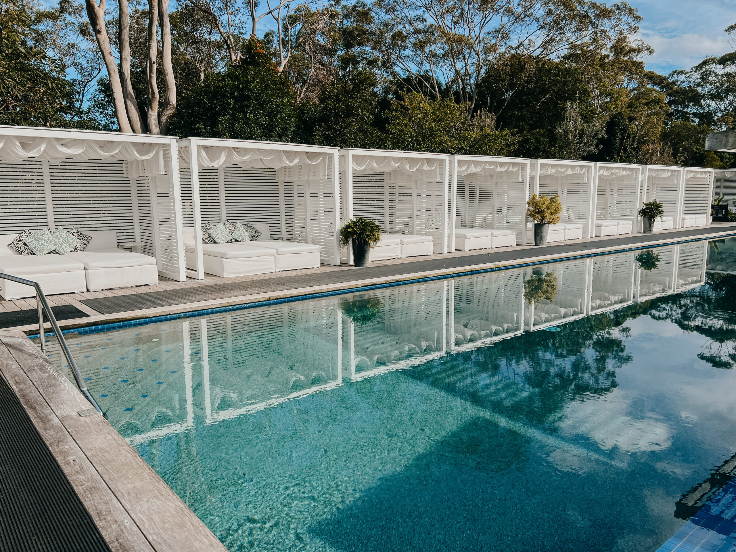Adults-only pool at Elements of Byron with sun loungers