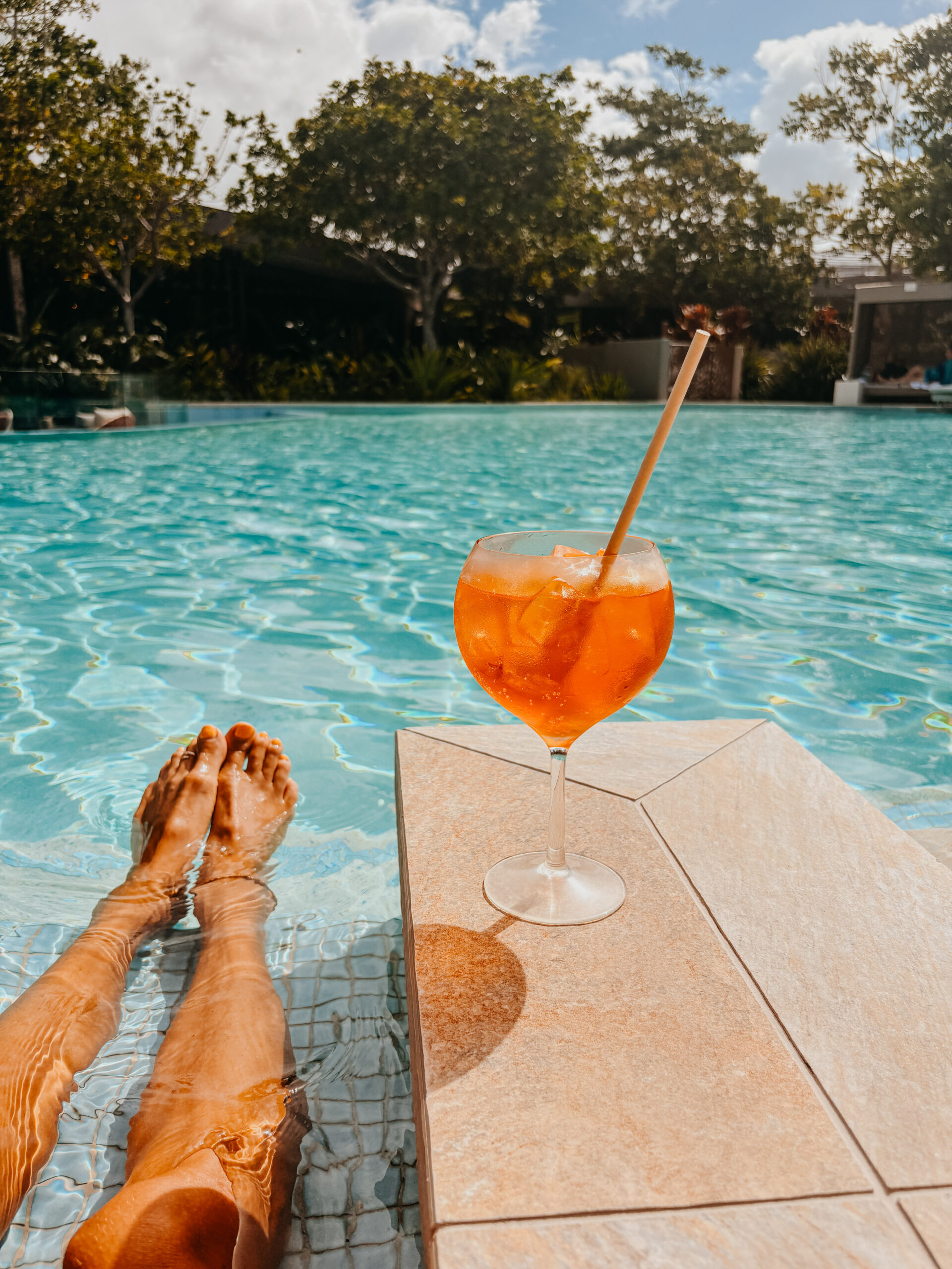 A spritz at the lagoon pool