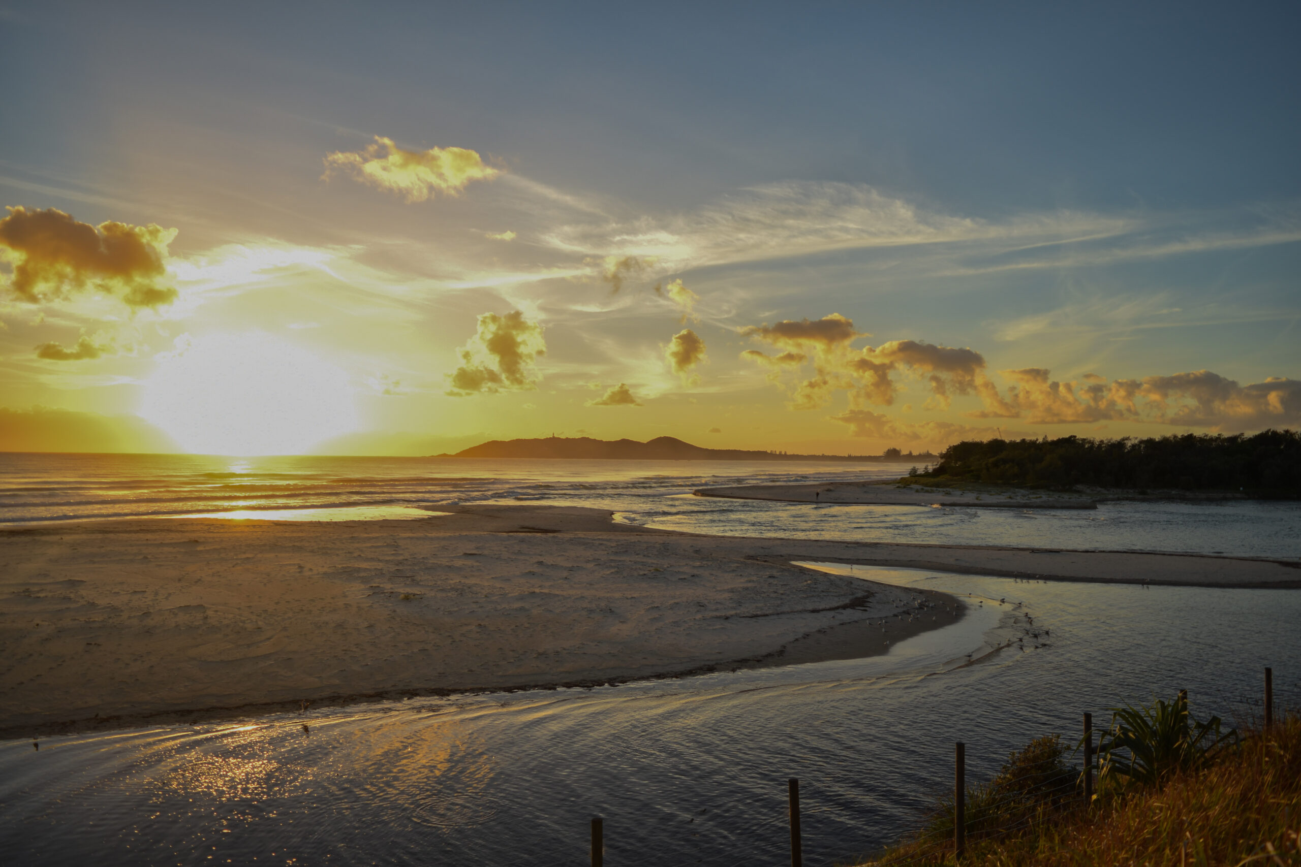 Sunrise over Belongil Beach