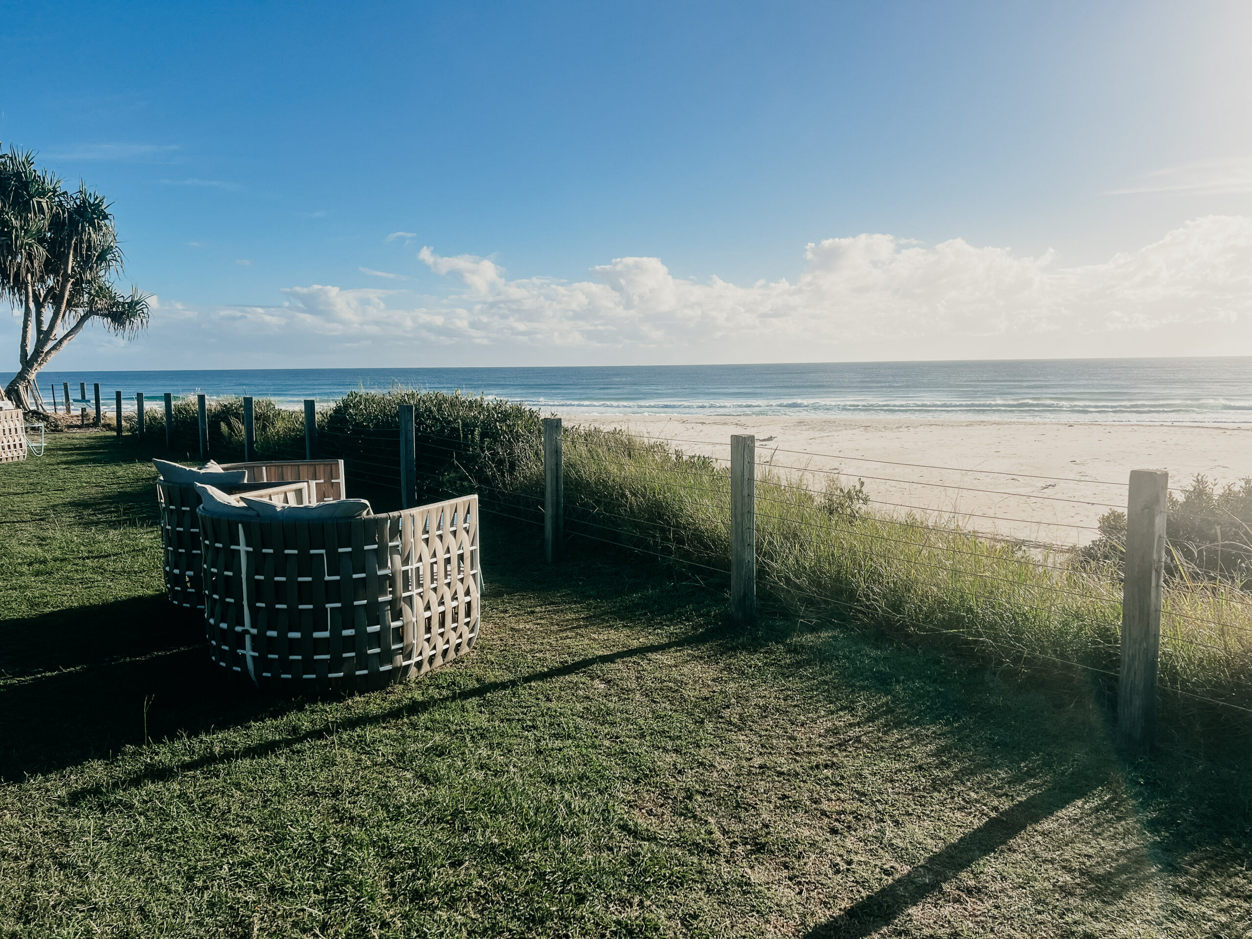Seating overlooking the beach in Byron Bay