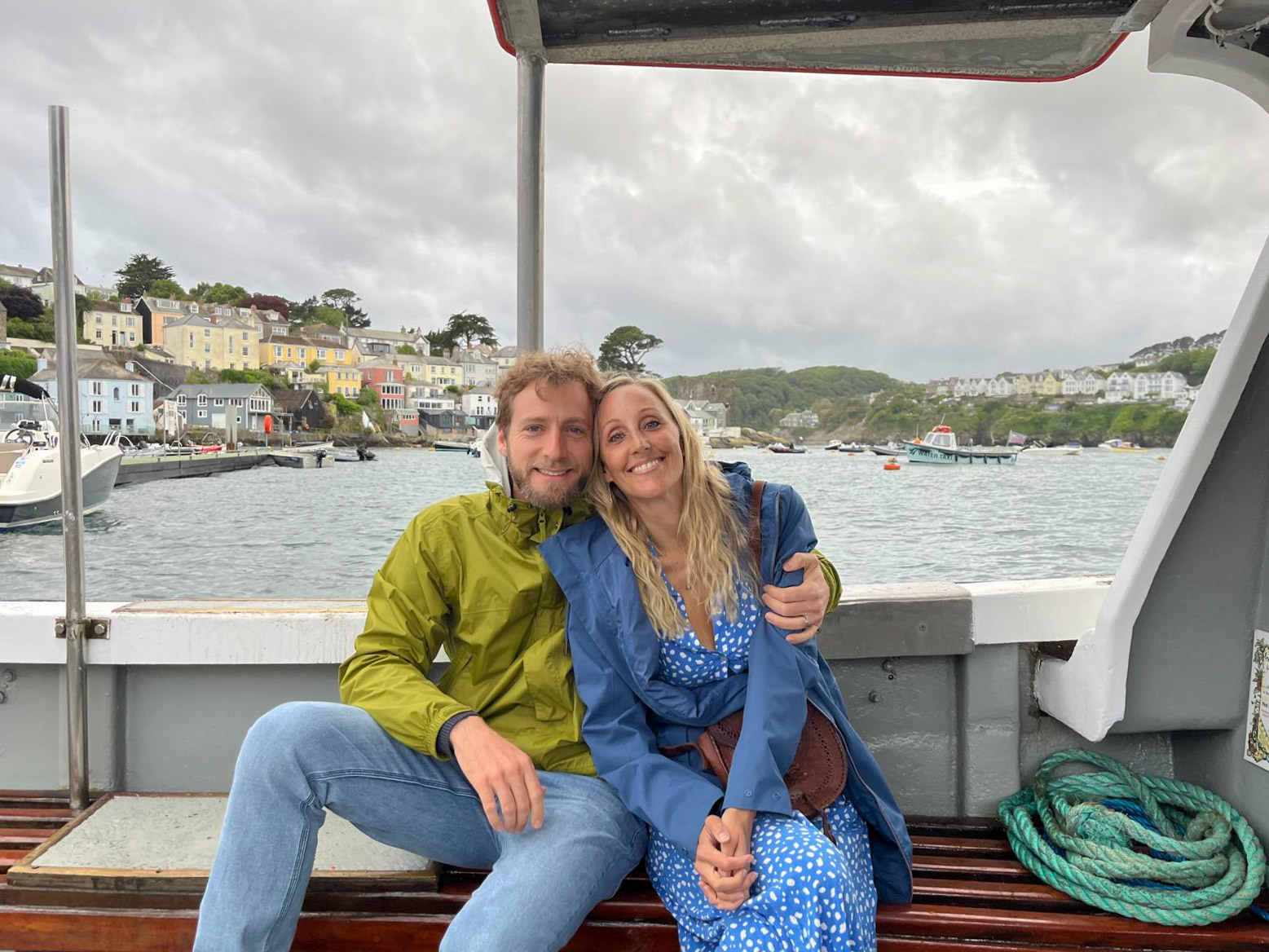 A couple on the ferry from Fowey to Polruan