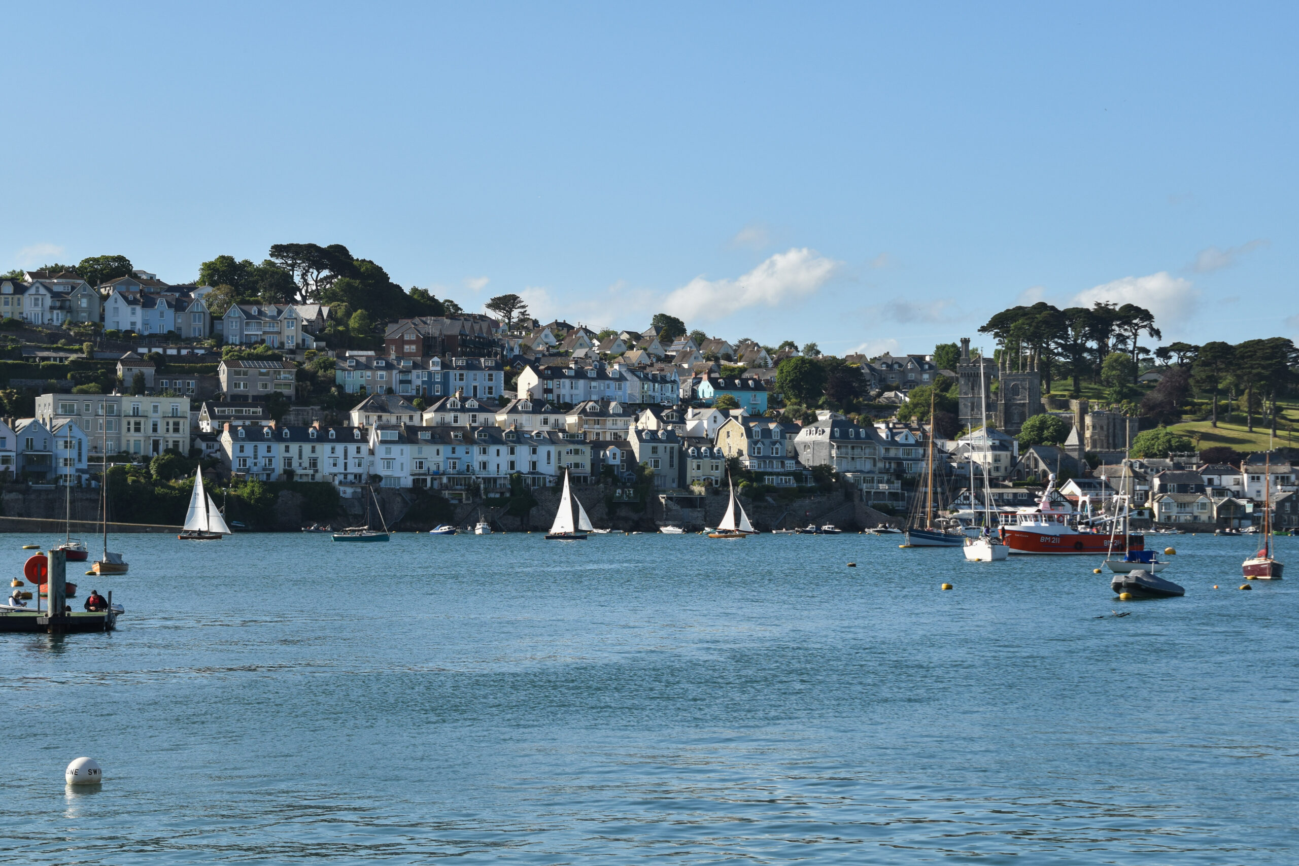 Views of the town of Fowey from Polruan in Cornwall