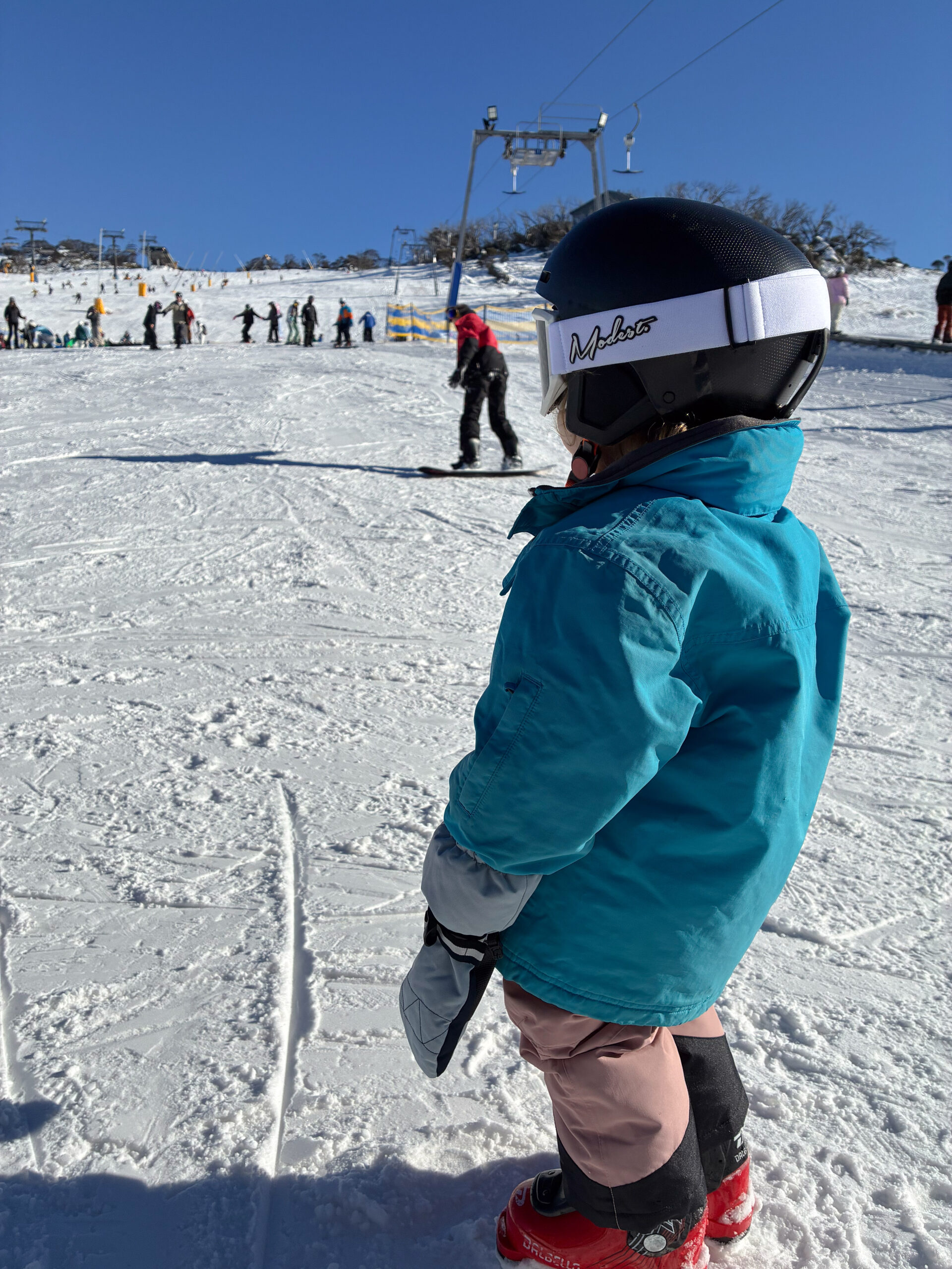 My two year old daughter on the slopes