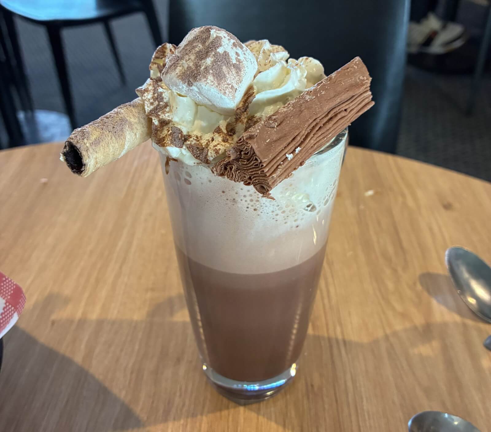 A hot chocolate with cream in Perisher