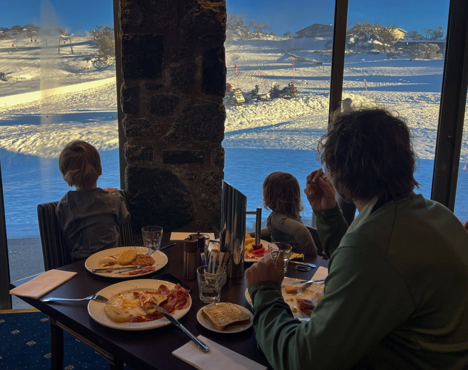 Breakfast overlooking the slopes at Perisher Valley Hotel