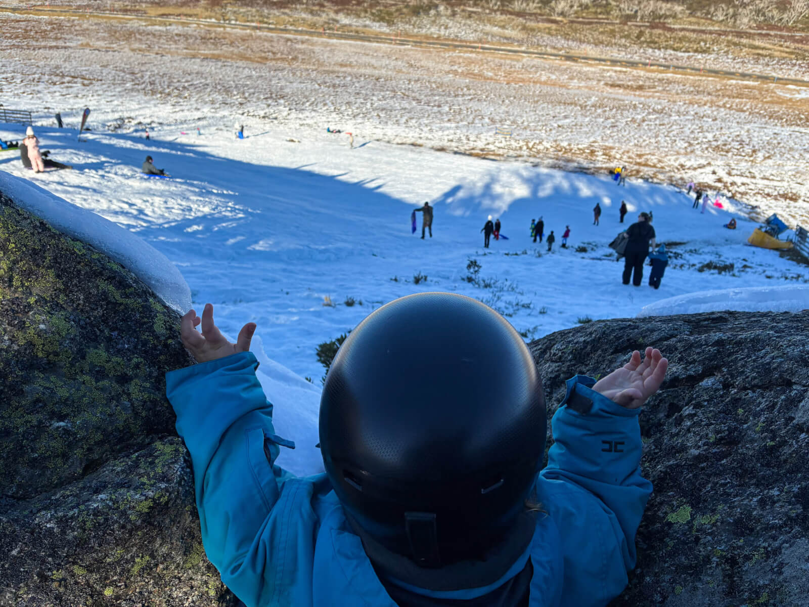 My daughter enjoying the snow play